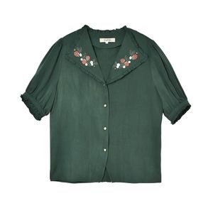 Cottagecore Erin Embroidered Collar Blouse